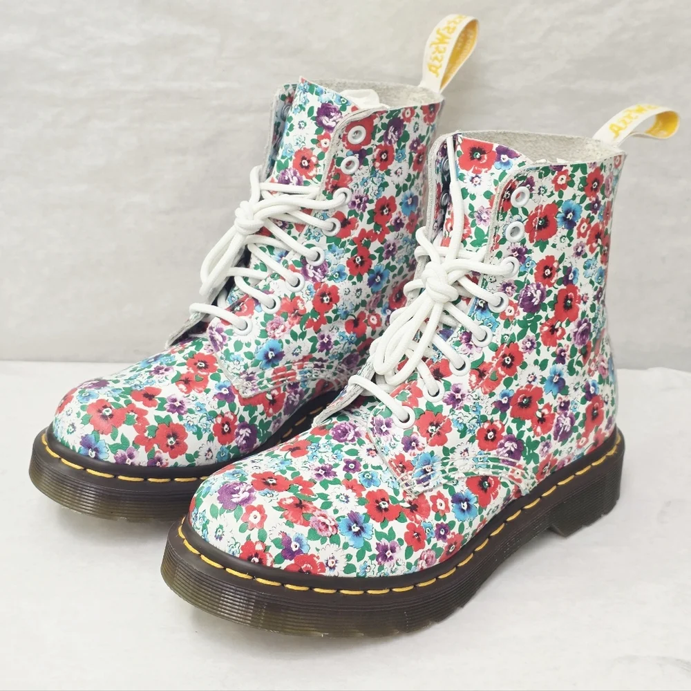 Dr Martens 1460 Pascal Wild Poppy Combat Boots